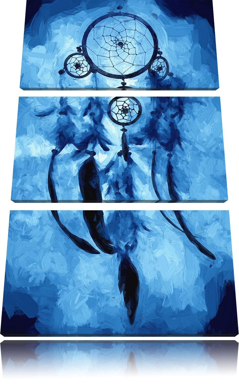 Pixxprint Indianischer Traumfänger Kunst als Leinwandbild/Grösse: 3 Teilig (120x80) / Wandbild/Kunst