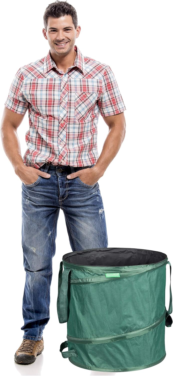 GardenMate 3x Pop-up Gartensack 85l - Selbstaufstellend aus robustem Polyester Oxford 600D Gewebe 3x