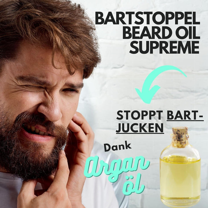 Bartöl Herren Bartstoppel® Supreme - Million Inspired Parfüm - tägliche Bartpflege - gegen Schuppen