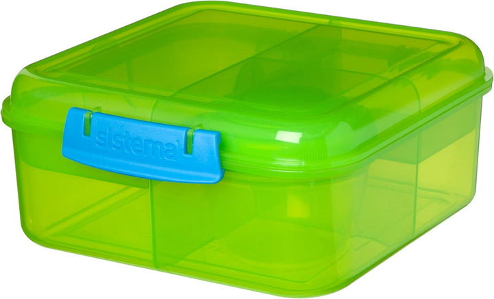 Sistema Bento Box TO GO Brotdose Kinder mit Fächern | 1,25 L Lunchbox mit auslaufsicherem Joghurt-/F