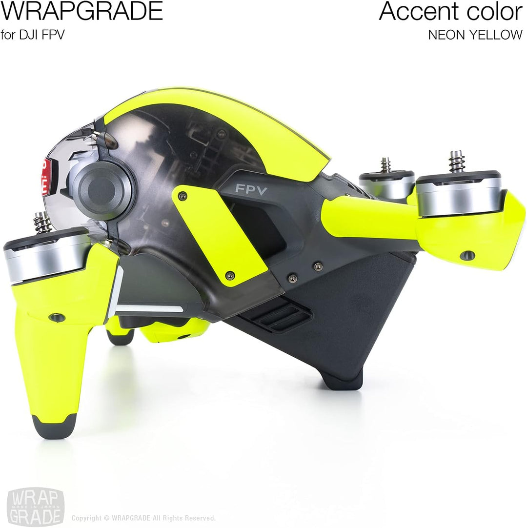 WRAPGRADE Skin Kompatibel mit DJI FPV | Accent Color (NEON YELLOW), Neon Yellow