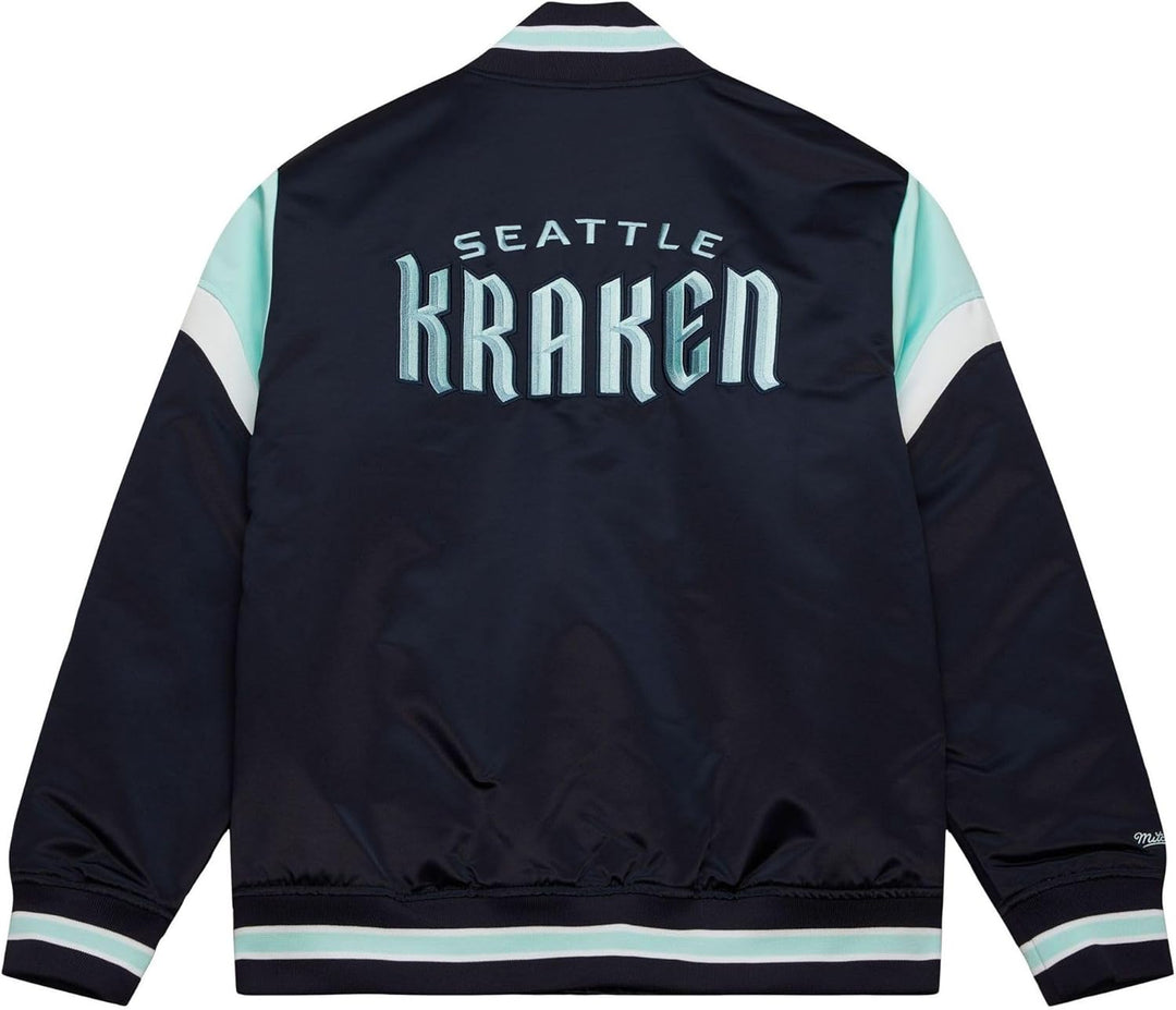 Mitchell & Ness NHL Heavyweight Satin Jacket - NHL XXL Marina Militare, XXL Marina Militare