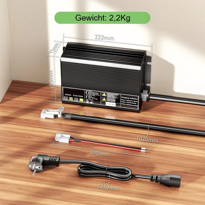 14,6 V 50 A LiFePO4 Akku-Ladegerät, Smart-Lader für 12,8 V Lithium-Eisenphosphat-Batterien Anderson
