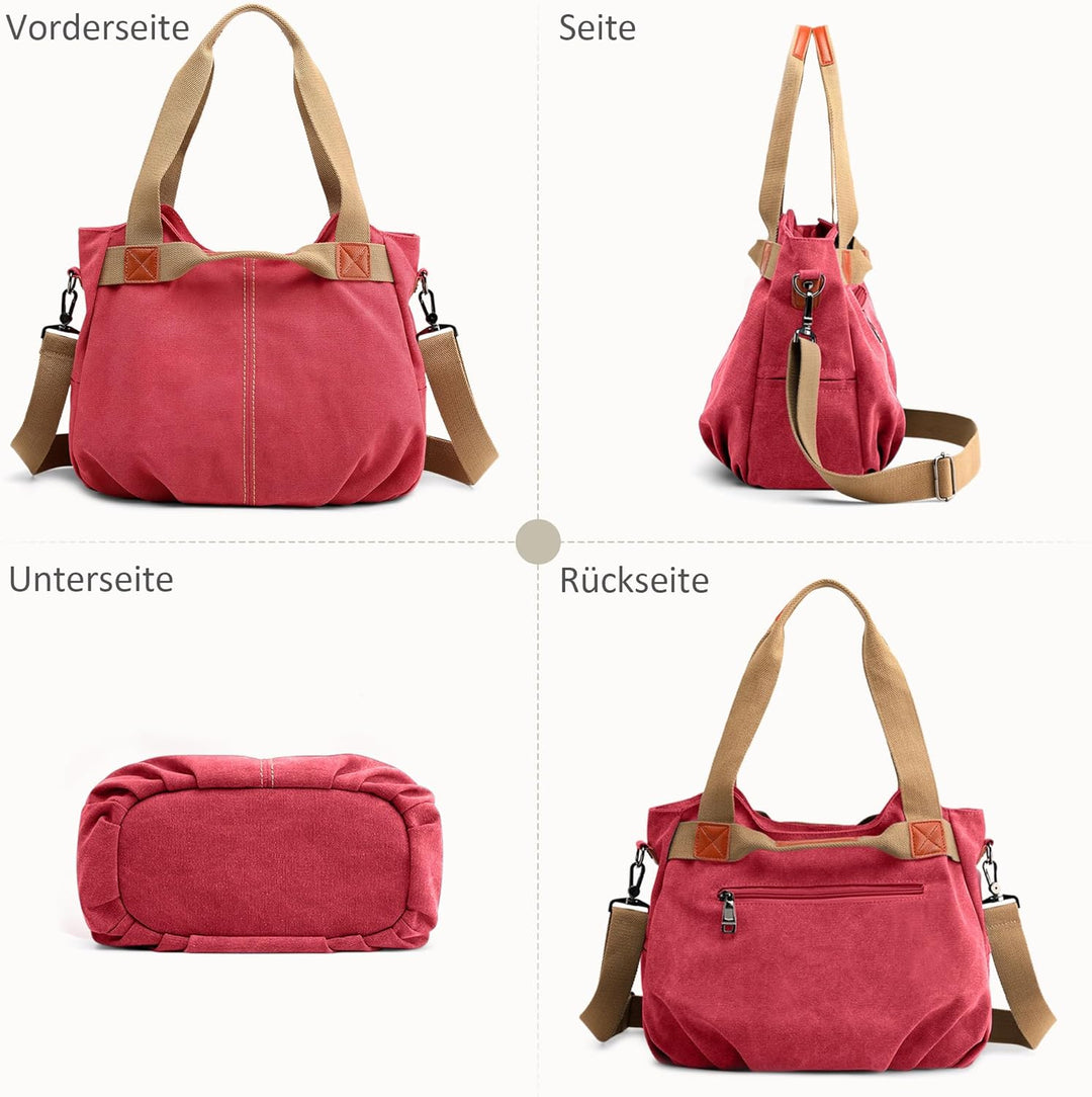 DIRRONA Casual Damen Segeltuch Umhängetasche Gross Kapazität Handtasche Reise Schultertasche Multifu