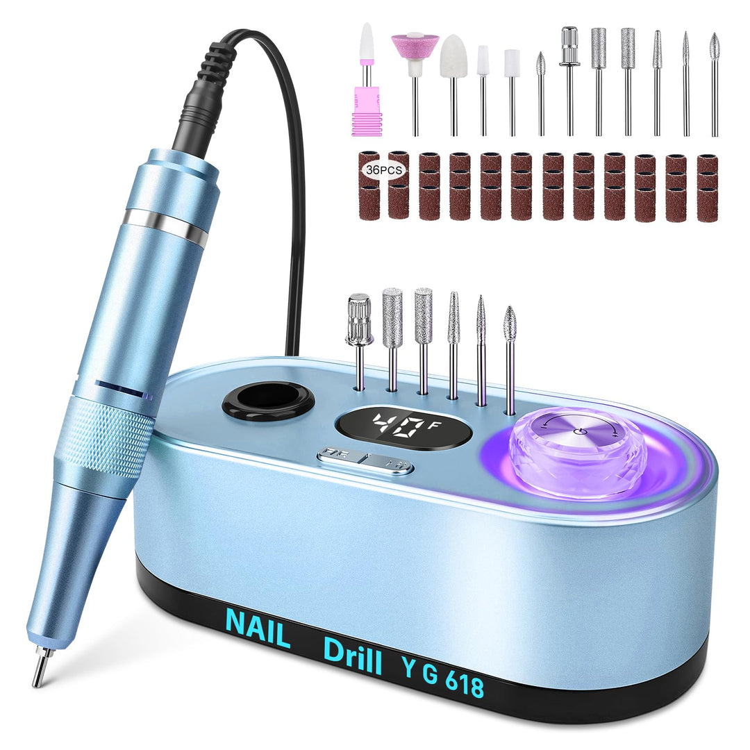 Elektrische Nagelfeile Nagelfräser Professioneller, 40000U/Min, LCD Maniküre Pediküre Set mit Multif