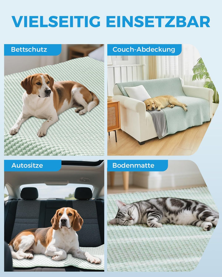Lekesky kühlmatte Hund Waschbares Hundematte Bett Sommer Haustier Kühlmatte (Hellgrün 137x206CM) L 2