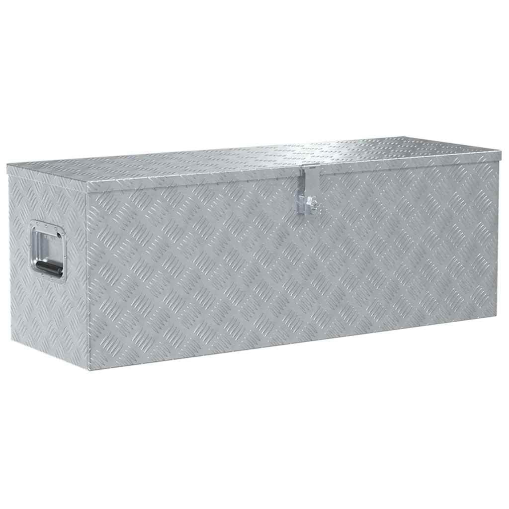 vidaXL Werkzeugbox Aluminium 110,5x38,5x40cm Alu Box Koffer Transportkiste 110.5 x 38.5 x 40 cm Silb