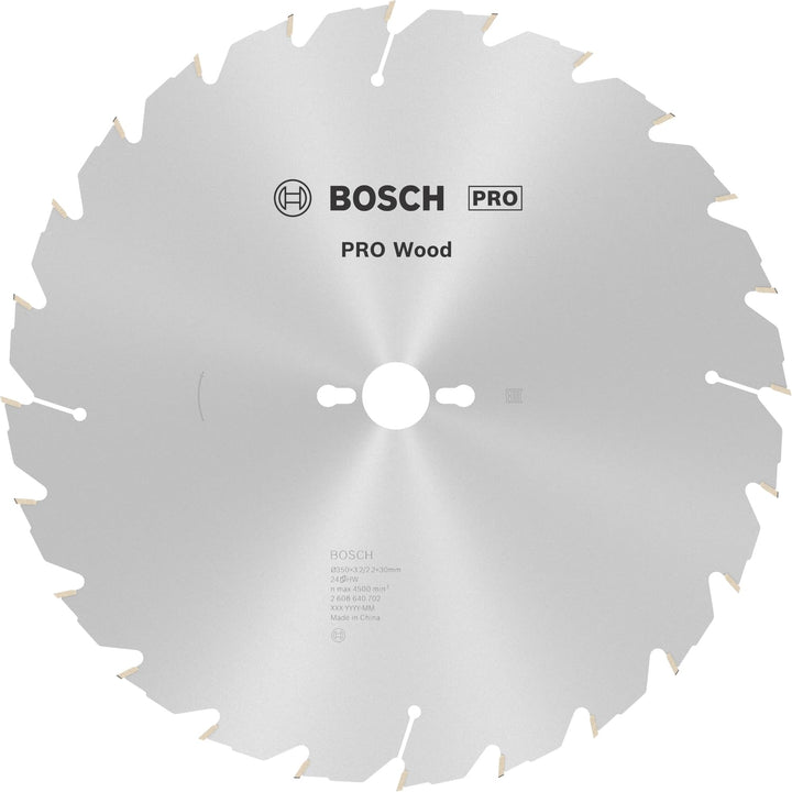 Bosch 1x PRO Wood Longlife Kreissägeblatt für Netz-Tischkreissägen (für Weichholz, Hartholz, Ø mm, P
