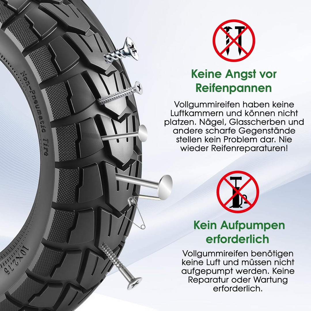 COASTA 10x2.75 Solid Scooter Reifen,70/65-6.5 Vollgummireifen für Elektroroller 10x2.70 Ersatzreifen