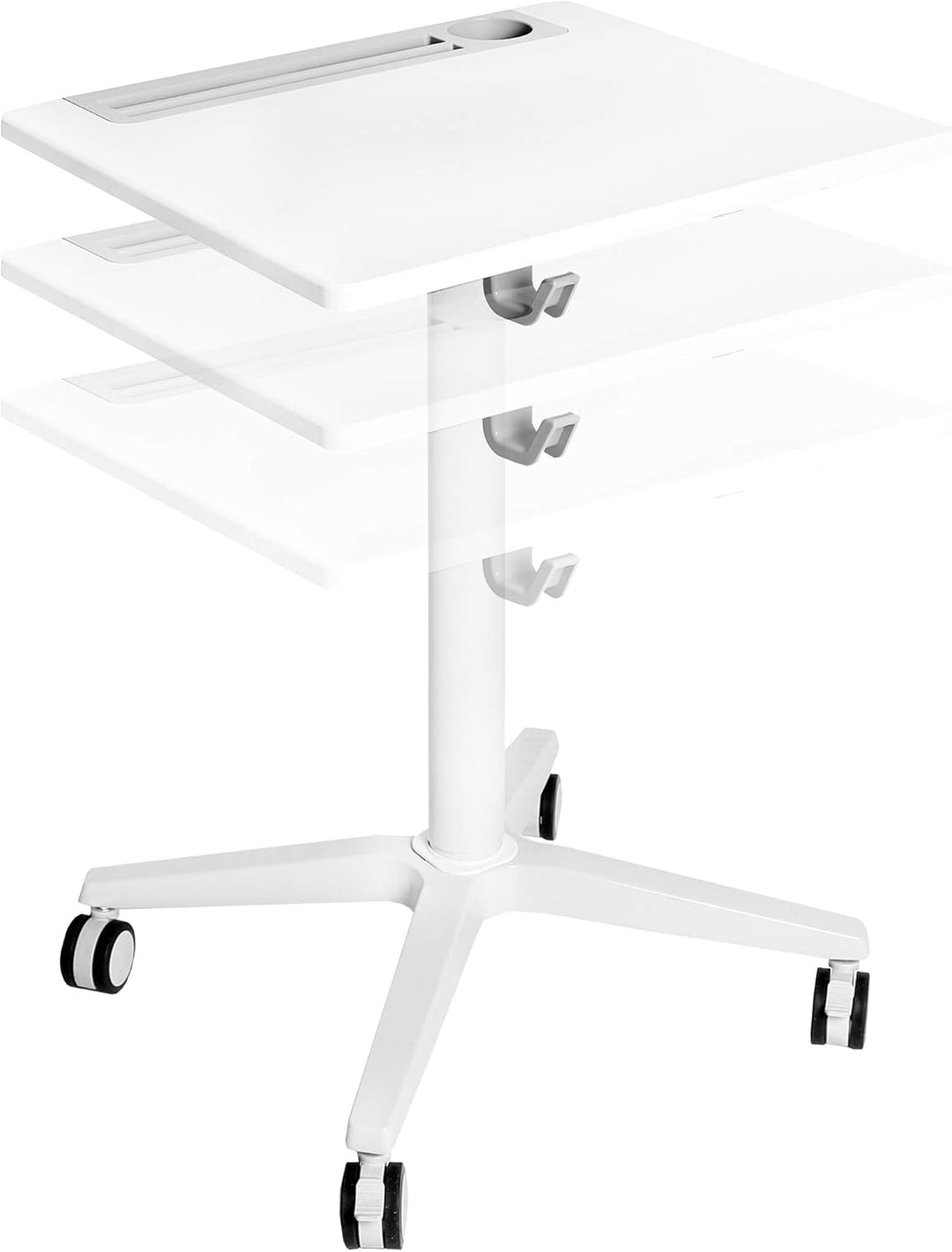 Seville Classics Höhenverstellbarer Tisch, Aluminium, 65 cm x 55 cm x 77.5 bis 115.8 cm (LxBxH) 65 x