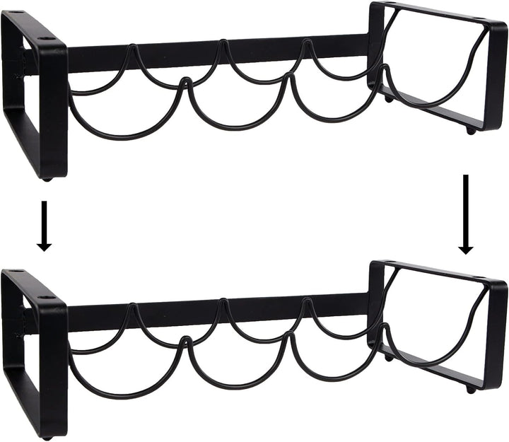 Novaliv Flaschenregal für 8 Flaschen Weinregal stapelbar Metall Schwarz 11x40x20 Weinflaschenregal W