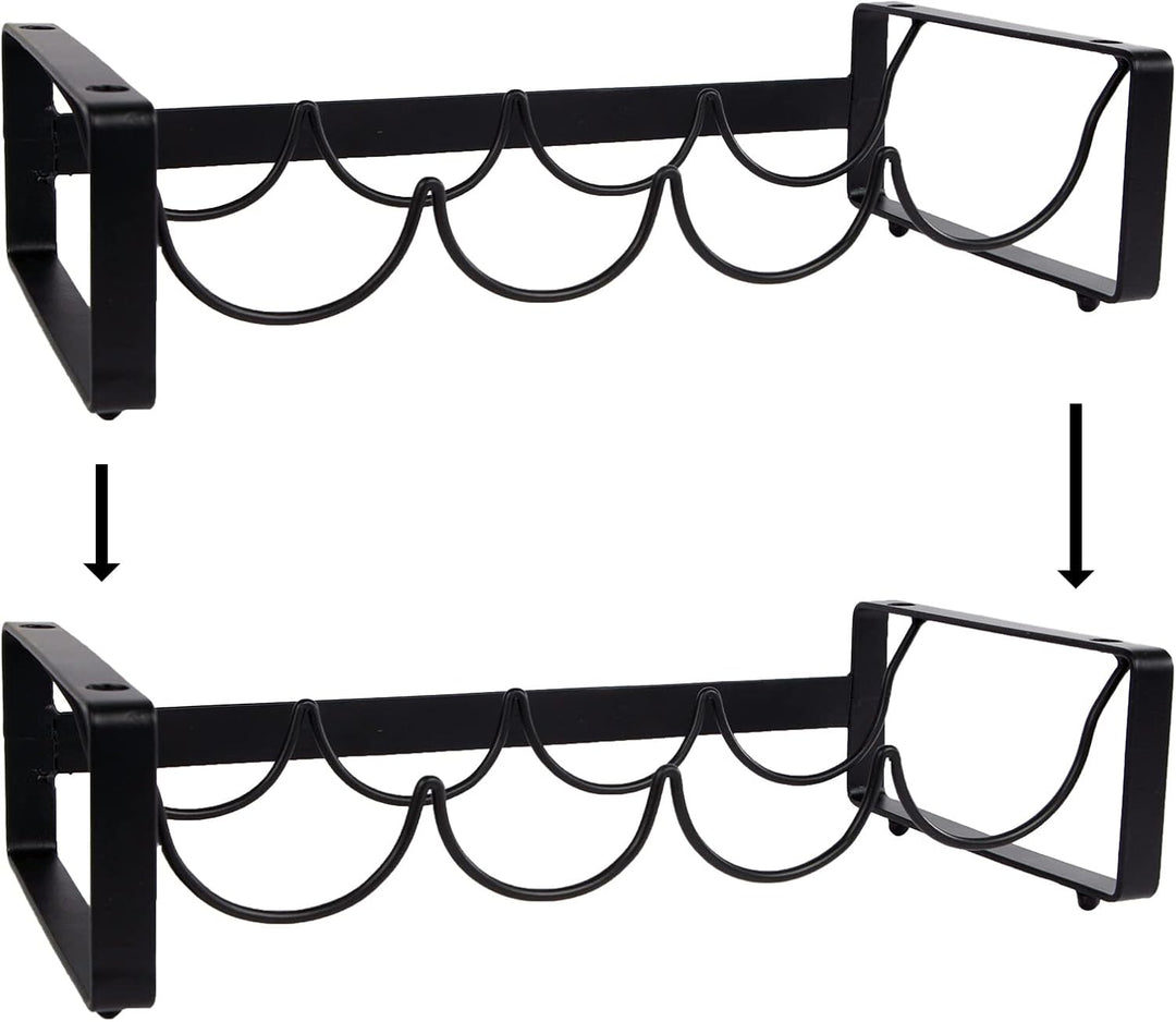 Novaliv Flaschenregal für 48 Flaschen Weinregal schwarz Metall stapelbar 11x40x20 Weinflaschenregal