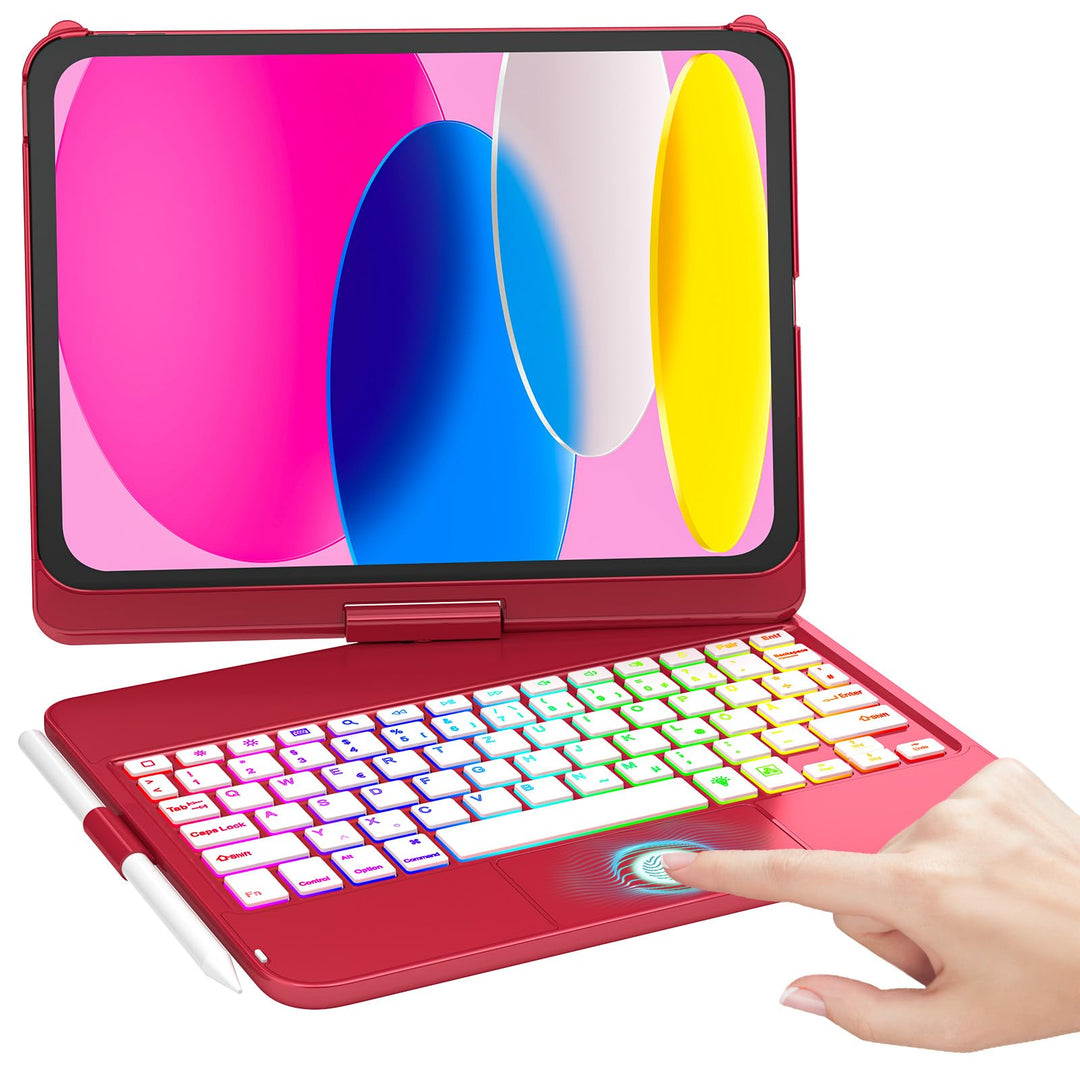 MMK Tastatur Hülle für iPad A16 11 Generation 2025/10 Generation 2022(11/10.9 Zoll), 7 Farben Beleuc