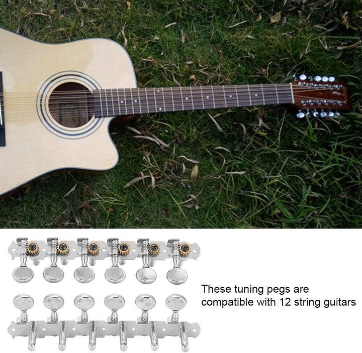 Mechanische Stimmwirbel f¨¹r Gitarre - 6+6 Zinklegierung Tuner mit Halterung, stabile und leistungsf