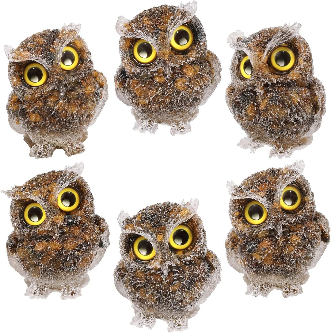 KYEYGWO Tigerauge Nette Kristall Eule Figur Ornamente, Mini Stein Käuzchen Statuen Harz Tier Skulptu