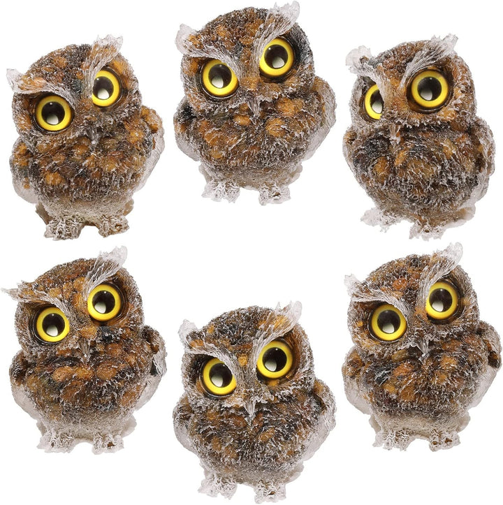 KYEYGWO Tigerauge Nette Kristall Eule Figur Ornamente, Mini Stein Käuzchen Statuen Harz Tier Skulptu