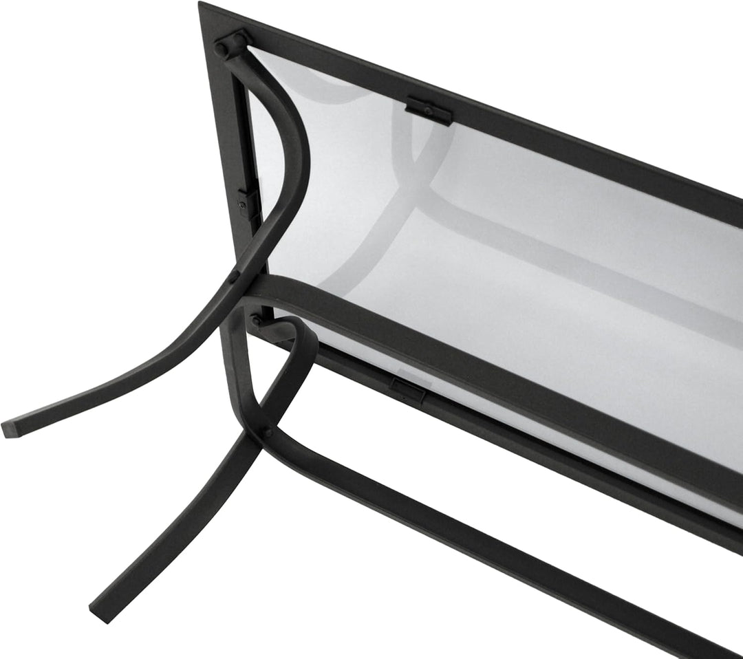 DEGAMO Beistelltisch Zagreb 102x61x48cm, Stahl schwarz, Tischplatte Glas grau getönt, Indoor und Out