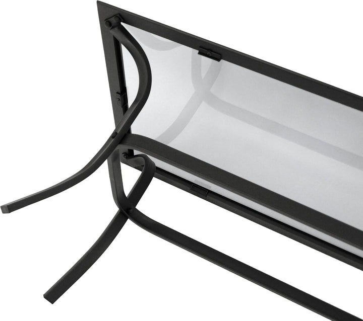 DEGAMO Beistelltisch Zagreb 102x61x48cm, Stahl schwarz, Tischplatte Glas grau getönt, Indoor und Out
