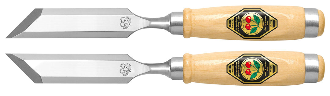 "KIRSCHEN" Werkzeuge 1056020 | Stechbeitelpaar mit schräger Schneide, 20mm 20mm Beige / Silber, 20mm