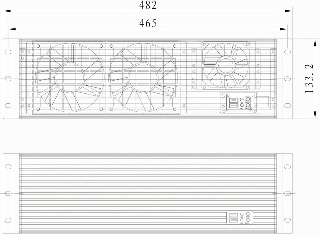 Rack Chassis 19" 3U Black