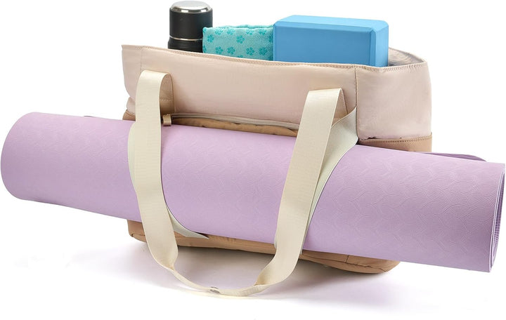 Axcone Tragetasche für Damen mit Reissverschluss,Gesteppte Tragetasche,Sporttasche mit Yogamatten-Gu