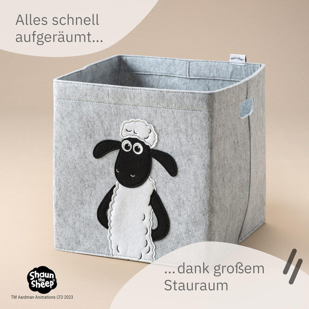 meets Shaun das Schaf Aufbewahrungsbox für Kinder – Filz-Box mit dem kultigen Schaf zum Verstauen vo