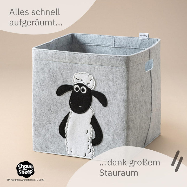 meets Shaun das Schaf Aufbewahrungsbox für Kinder – Filz-Box mit dem kultigen Schaf zum Verstauen vo