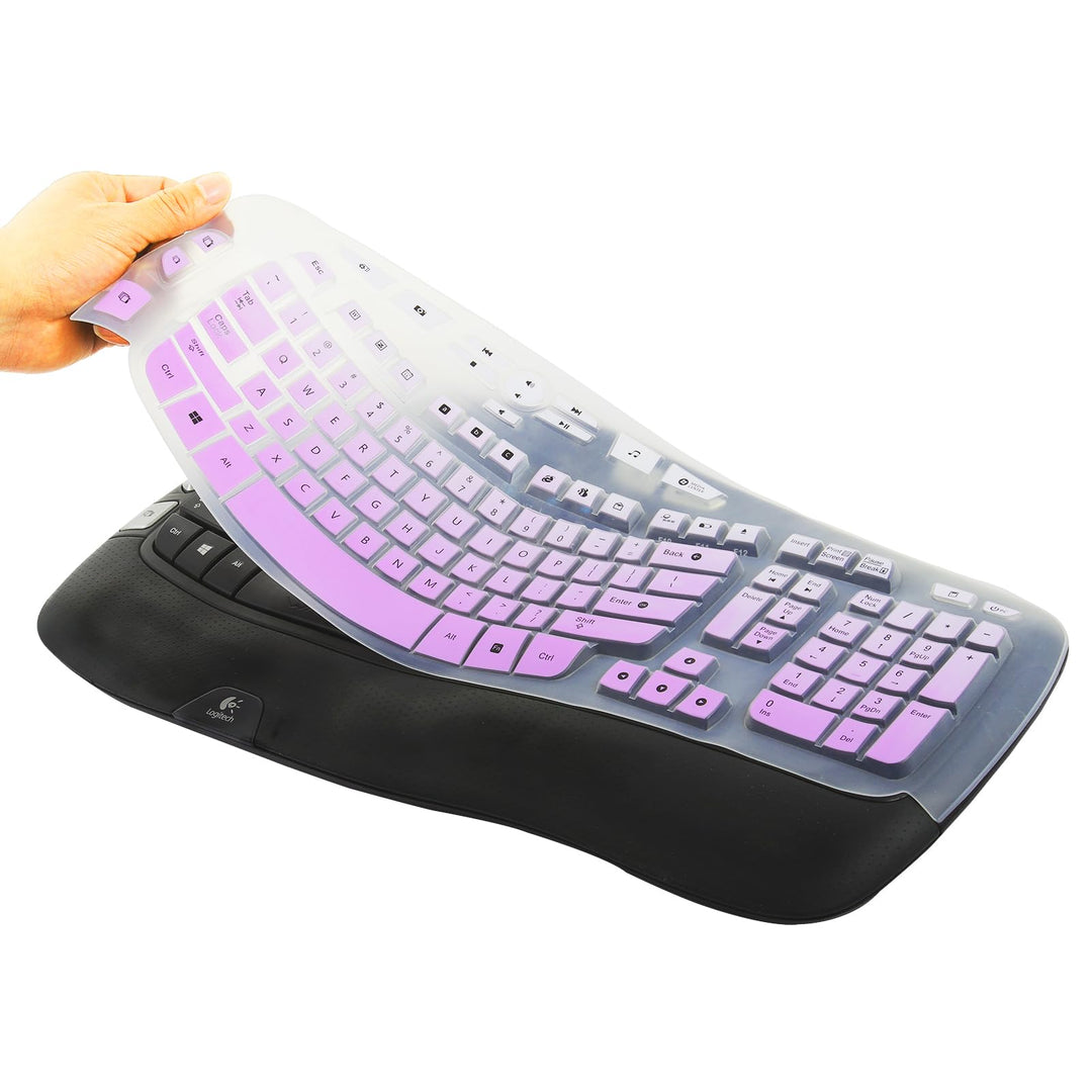 Tastaturabdeckung für Logitech K350 MK550 MK570 kabellose ergonomische Tastatur, Silikon-Tastatur-Sc