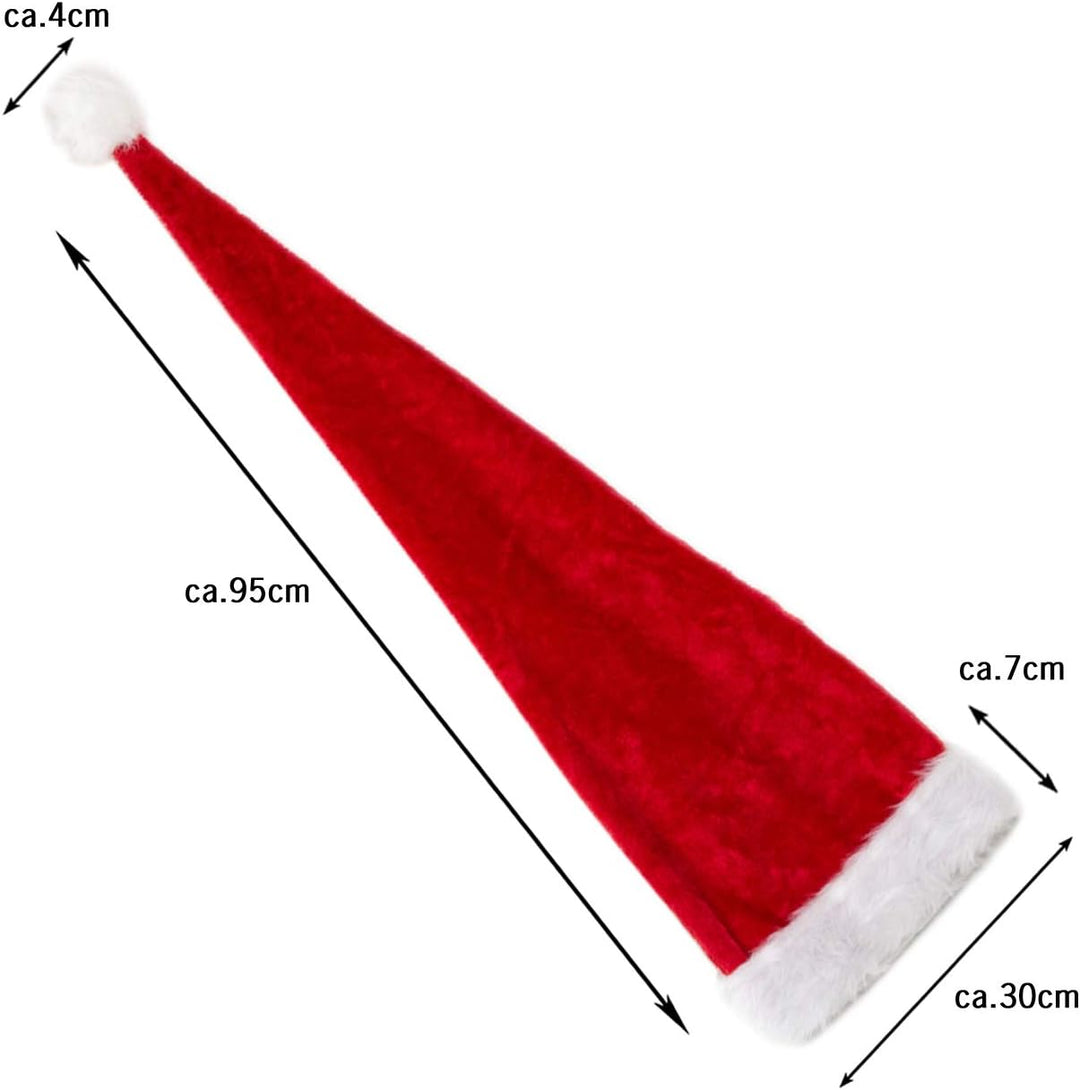 Ciffre 100 Stück im Set Weihnachtsmütze Nikolausmütze Winter Mütze Mützen Nikolaus Santa Rot Lang Pl
