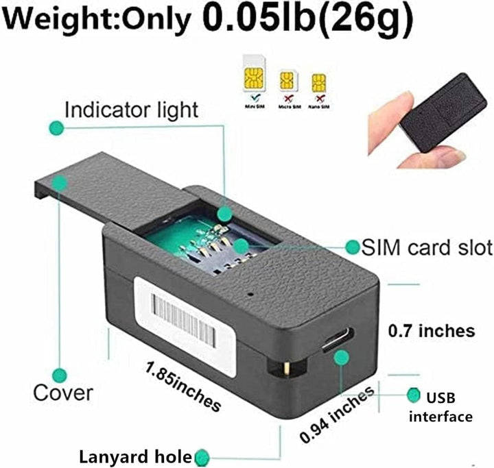 Mini Tracker GPS-Tracker Mini Ohne ABO mit Starker Magnet, GPS Sender Auto, Kinder, Hund, Katze, Fah