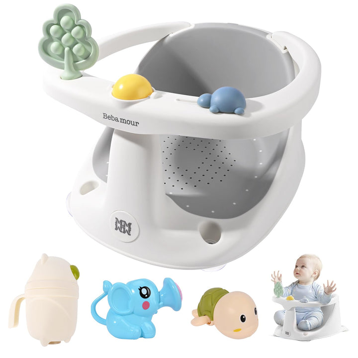 Bebamour Baby Badesitz 6 Monate+ Kind Badewanne Rutschfester Badesessel,Wasserkanne