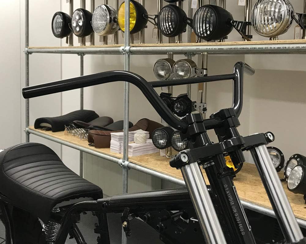 Motorrad Lenker Für Affe Fahrrad Pit Bike Scrambler - 22mm 7/8" Mit 4.5" Aufstieg - Schwarz, Schwarz
