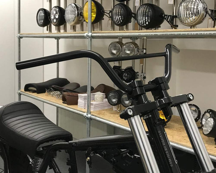 Motorrad Lenker Für Affe Fahrrad Pit Bike Scrambler - 22mm 7/8" Mit 4.5" Aufstieg - Schwarz, Schwarz