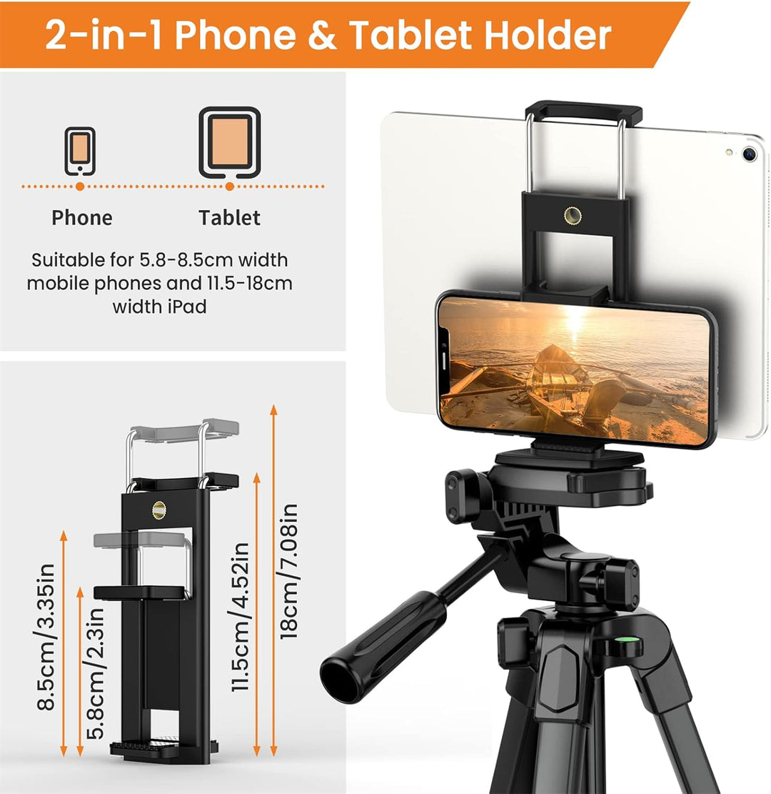Handy Stativ, 2024 Upgrade 172cm/67inch Kamera Stativ für Smartphone iPad mit Telefonhalterung und F