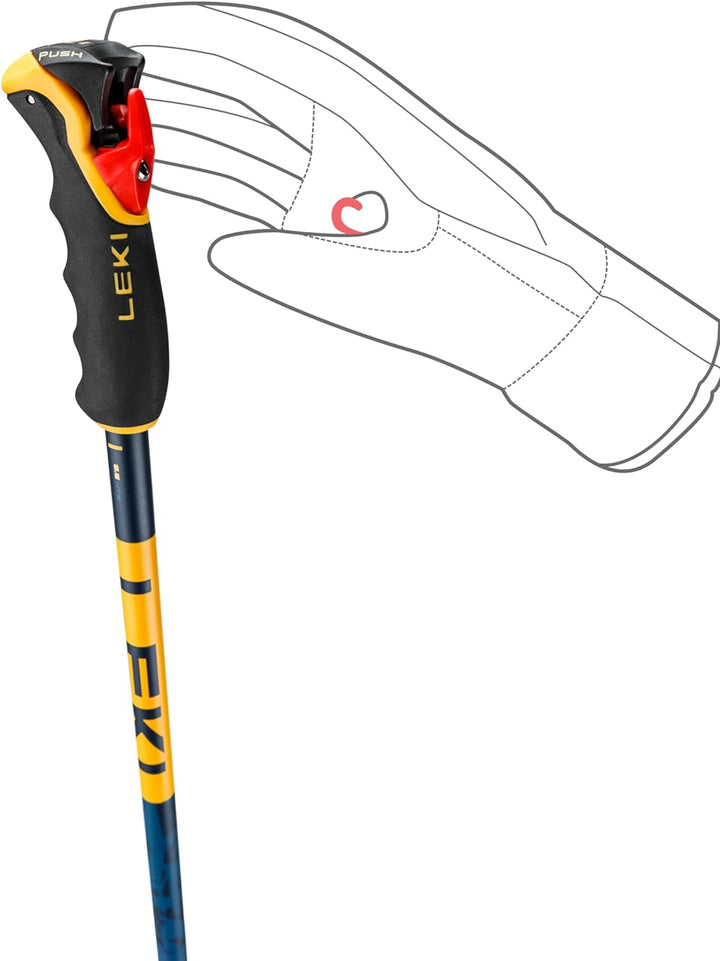 LEKI Spitfire 3D Skistöcke denimblue-aegeanblue-mustard 115CM, denimblue-aegeanblue-mustard 115CM
