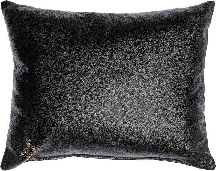 Centaur - Deko Lederkissen 50 x 40 cm für Sofa oder Schlafzimmer schwarz - Echt Leder Kissen Echtled