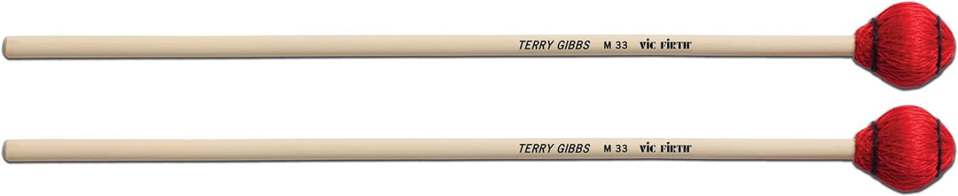 Vic Firth Signature Series - Terry Gibbs - Vibraphone and Marimba Mallets - Hard – Red Cord - Pair T