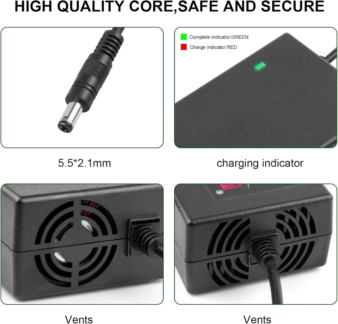 Labtec 54,6V 48V 2A Ladegerät Ladekabel für 48V 2A 13S Li-on Akkus E-Bike Elektrofahrrad Pedelec Hov
