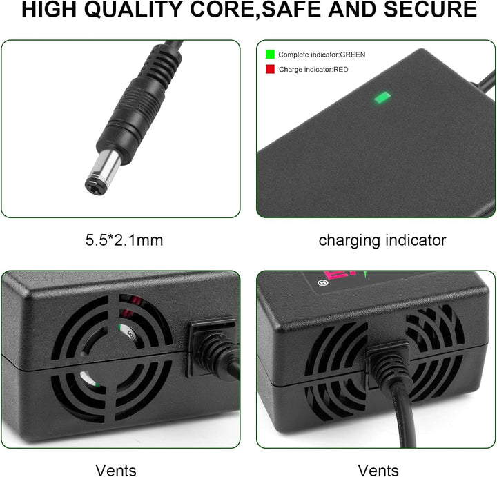 Labtec 54,6V 48V 2A Ladegerät Ladekabel für 48V 2A 13S Li-on Akkus E-Bike Elektrofahrrad Pedelec Hov