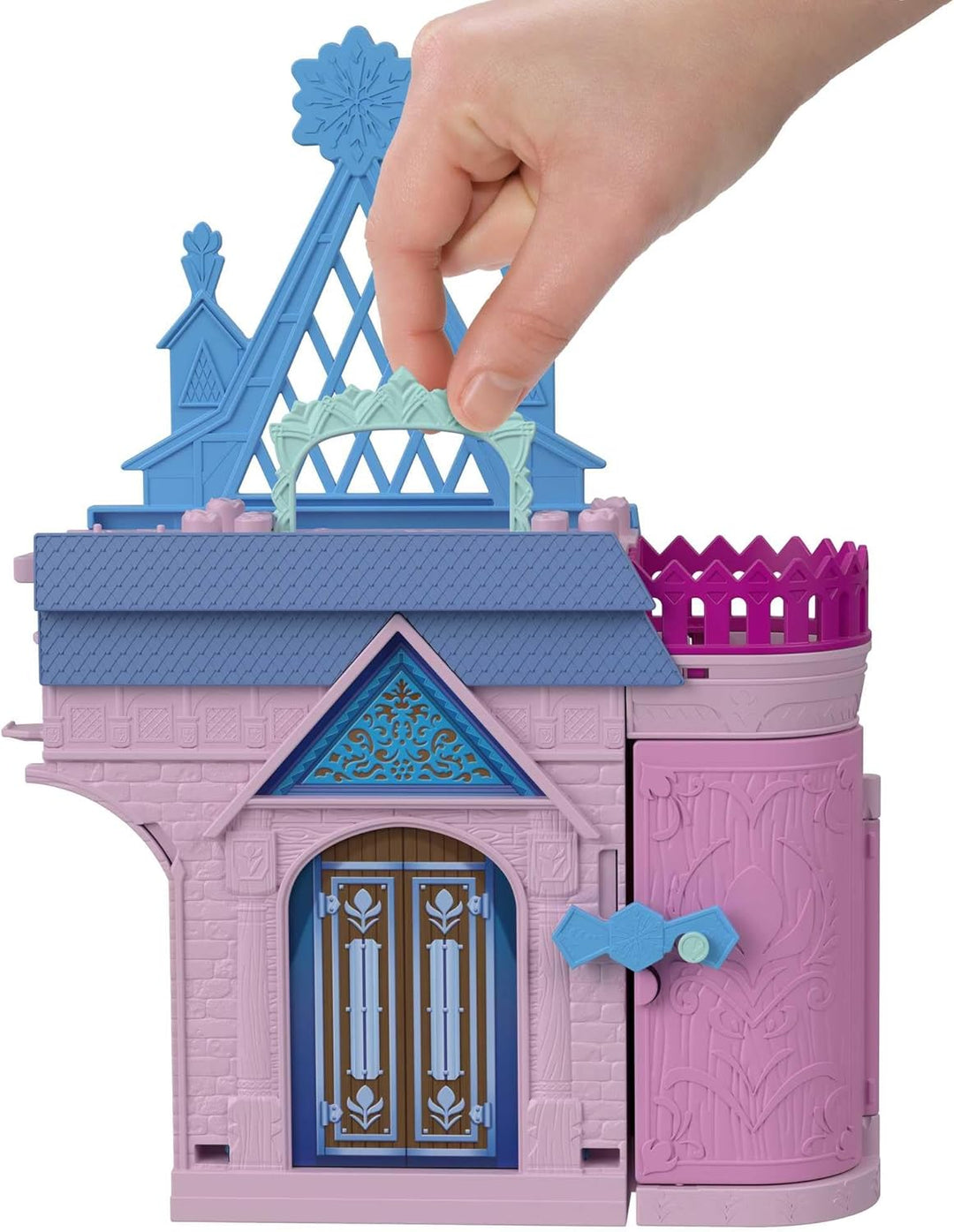 Mattel Disney Die Eiskönigin Storytime Stackers-Spielset, Puppenhaus von Annas Schloss in Arendelle