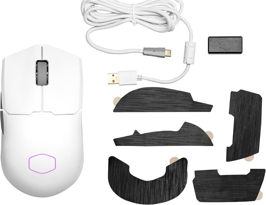 Cooler Master MM712 Kabellose Gaming-Maus weiss mit einstellbaren 19.000 DPI, 2,4 GHz und Bluetooth