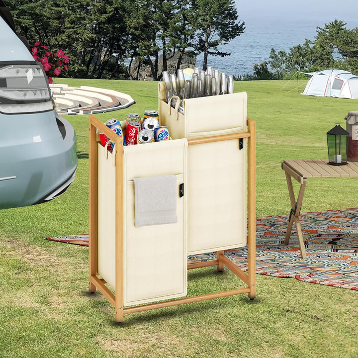 AdelDream 100L 2 Fächer Pfandflaschen Sammelbehälter Gross Pfandflaschen Aufbewahrung Behälter für l