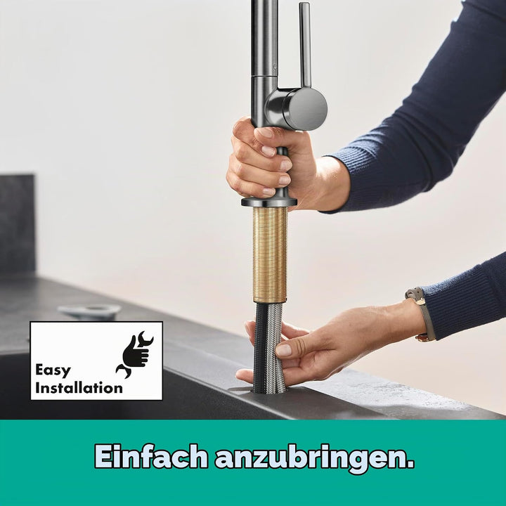 hansgrohe Talis M54 - Küchenarmatur mit Brause ausziehbar, mit Schlauchbox, 2 Strahlarten, Wasserhah