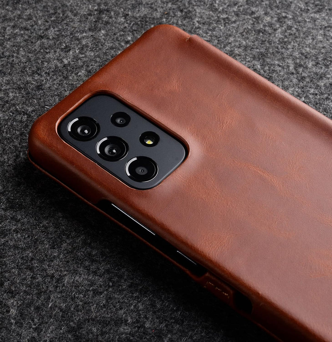 STILGUT Book Case kompatibel mit Samsung Galaxy A53 5G Hülle aus Leder mit Clip-Verschluss, Lederhül