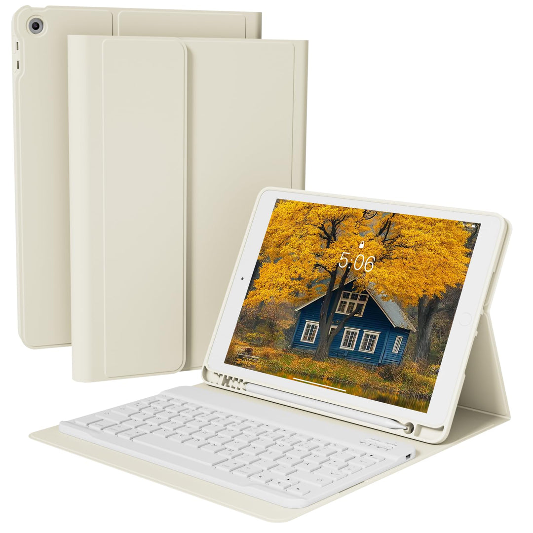Tastatur Hülle für iPad 9. Generation 10,2 Zoll mit Stifthalter, Magnetisch Bluetooth Abnehmbarer Ta