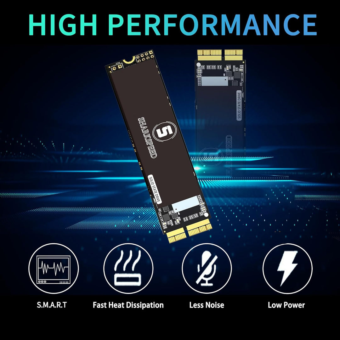 SHARKSPEED SSD 512GB NVMe M.2 PCIe Gen3.0x4 Festplatte Intern Upgrade für MacBook Air A1465 A1466(20