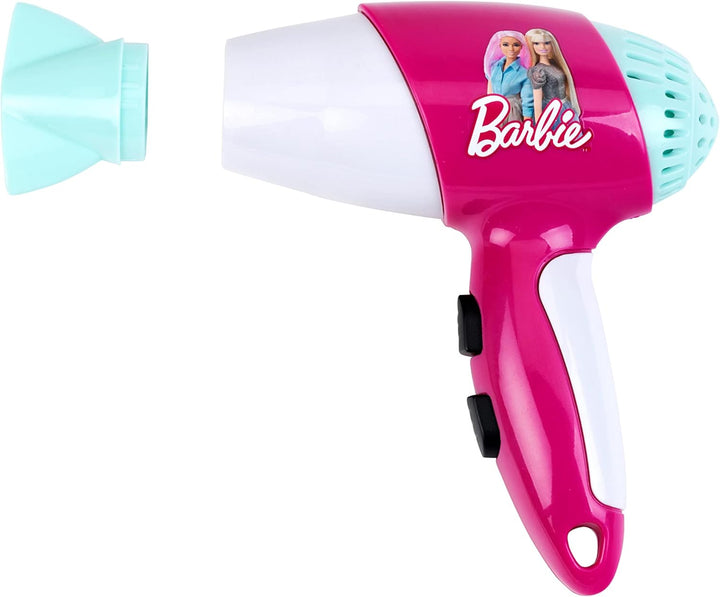 Theo Klein 5790 Barbie Frisier-Set I Zubehör und Accessoires im Barbie-Look I Inkl. Kinder-Föhn mit
