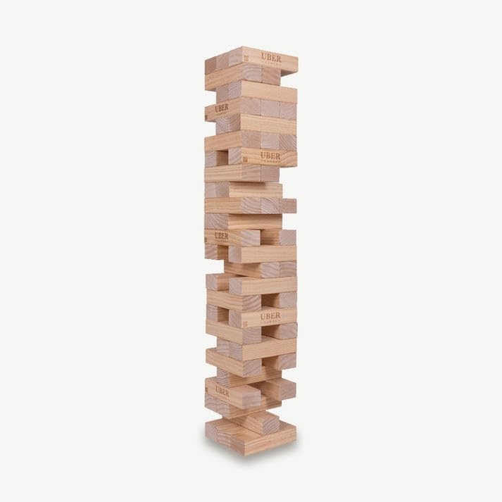 Uber Games Riesenwackelturm bis 200+ cm XXL Jumbo Hi-Tower in Tasche - 2,5m Massiver Kiefer Holz Tow