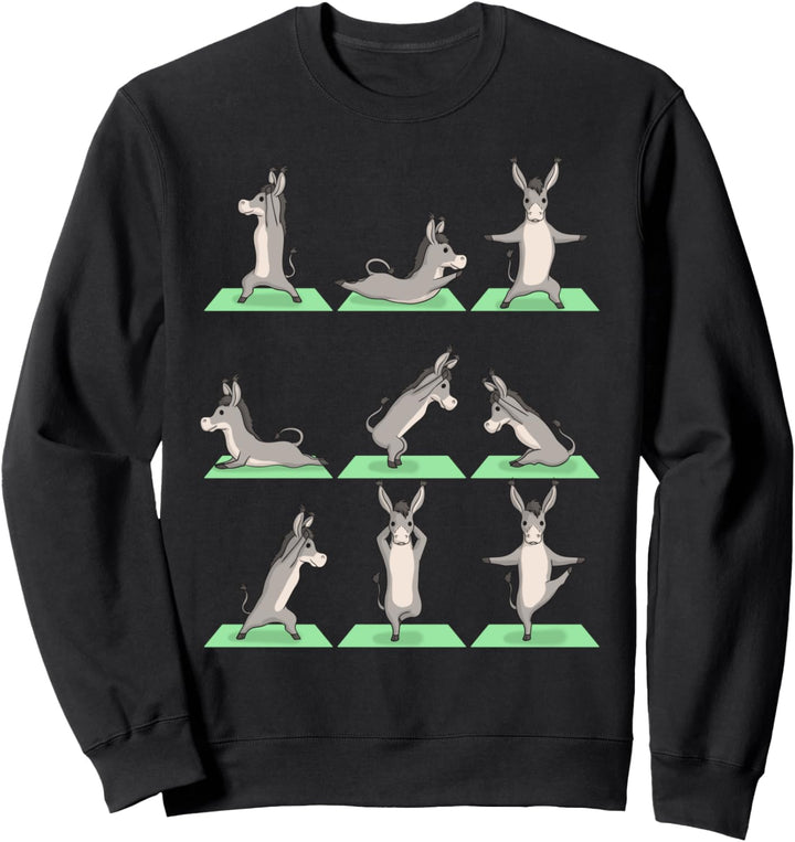 Donkey Yoga Pose Zen Cute Workout Exercise Yogi Funny Sweatshirt