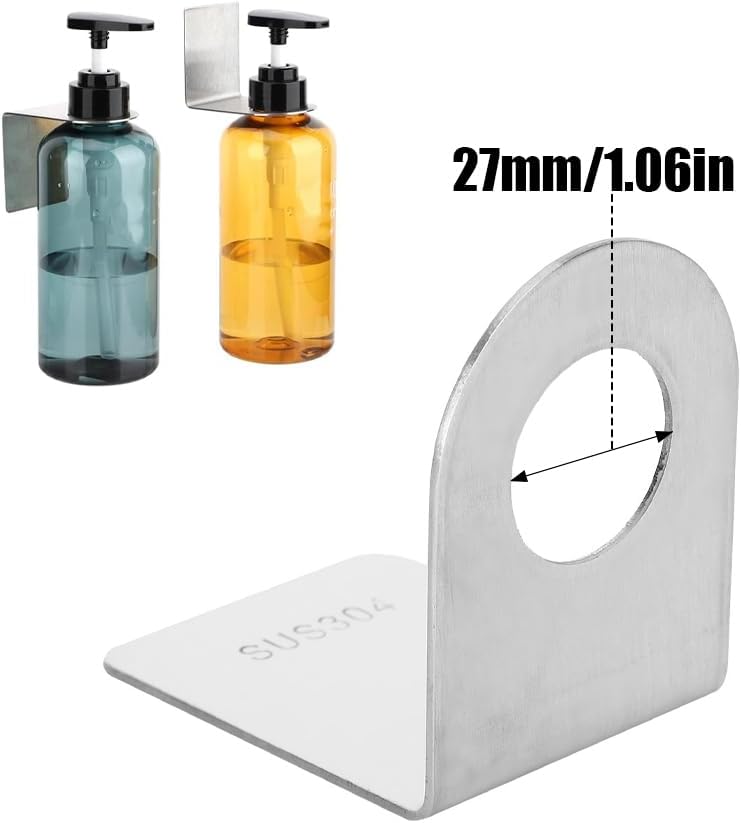 Joyzan Seifenspender Halter, Edelstahl Wand Händedesinfektionsmittelhalter Shampoo Haken Selbstklebe